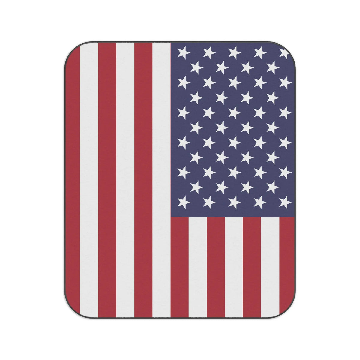USA flag pattern with rounded corners on a rectangular surface.